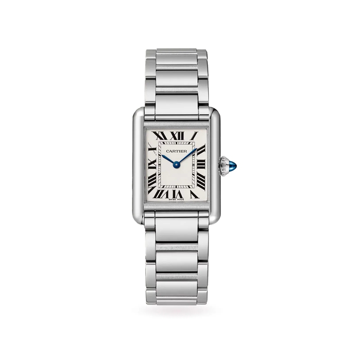 Cartier Tank Must Watch Small Model Quartz Movement Steel Case WSTA0107
