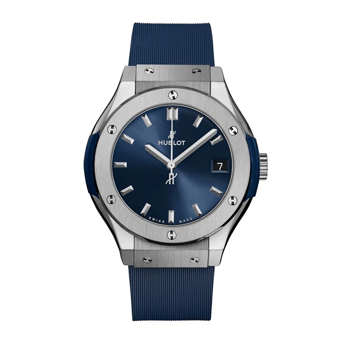 Hublot Classic Fusion Titanium Blue 33mm Ladies Watch 581.NX.7170.RX