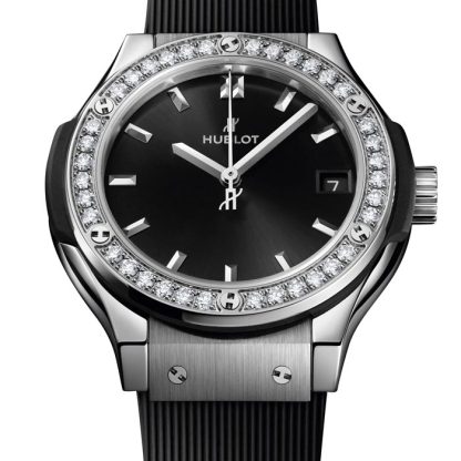 Hublot Classic Fusion Titanium Diamonds 33mm Ladies Watch Black 581.NX.1470.RX.1104 - Image 2