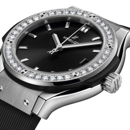 Hublot Classic Fusion Titanium Diamonds 33mm Ladies Watch Black 581.NX.1470.RX.1104 - Image 3