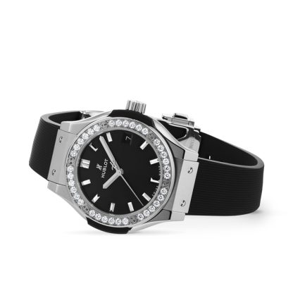 Hublot Classic Fusion Titanium Diamonds 33mm Ladies Watch Black 581.NX.1470.RX.1104 - Image 5