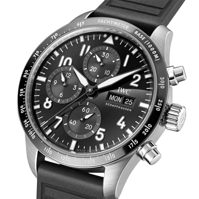 IWC Pilot Performance Chronograph 41mm AMG Mens Watch Black Rubber IW388305 - Image 3
