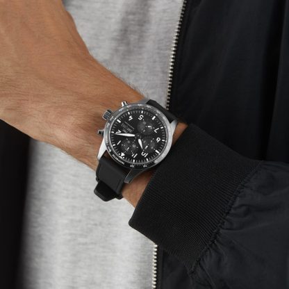 IWC Pilot Performance Chronograph 41mm AMG Mens Watch Black Rubber IW388305 - Image 5