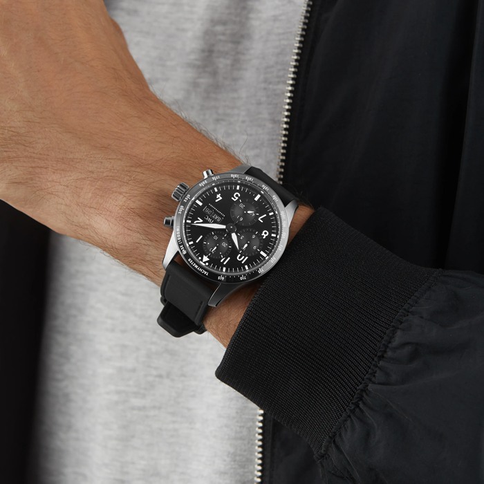 IWC Pilot Performance Chronograph 41mm AMG Mens Watch Black Rubber IW388305 - Image 5