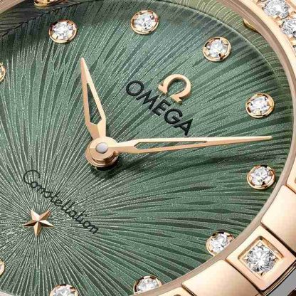 Omega Constellation Moonshine Gold 28mm Ladies Watch Green O13125286060001 - Image 3