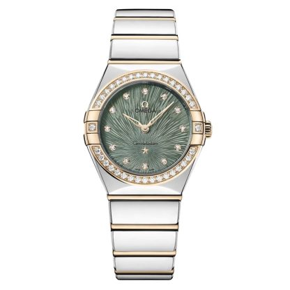 Omega Constellation Moonshine Gold 28mm Ladies Watch Green O13125286060001