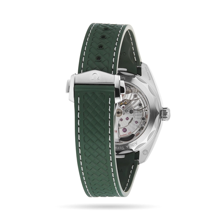 Omega Seamaster Aqua Terra 150m Co Axial Master Chronometer GMT Worldtimer 43mm Mens Watch Green Rubber O22032432210001 - Image 5