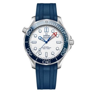 Omega Seamaster Diver Americas Cup 300m 42mm Mens Watch White Rubber Strap O21032422004002