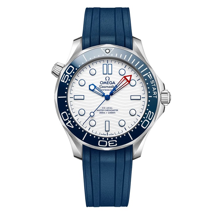 Omega Seamaster Diver Americas Cup 300m 42mm Mens Watch White Rubber Strap O21032422004002