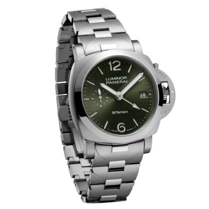 Panerai Luminor Quaranta BiTempo 40mm Mens Watch Green PAM01640 - Image 2