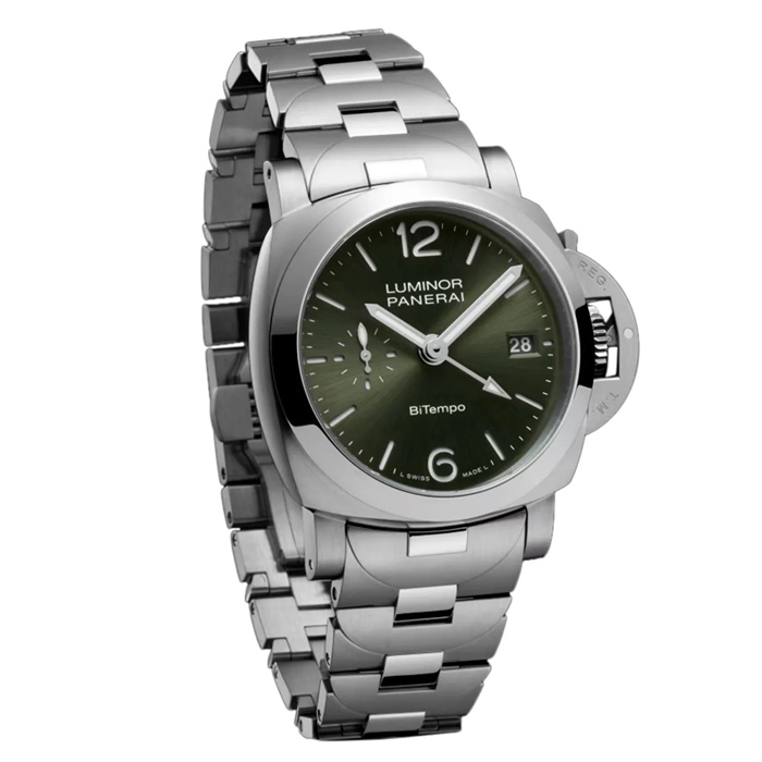 Panerai Luminor Quaranta BiTempo 40mm Mens Watch Green PAM01640 - Image 2