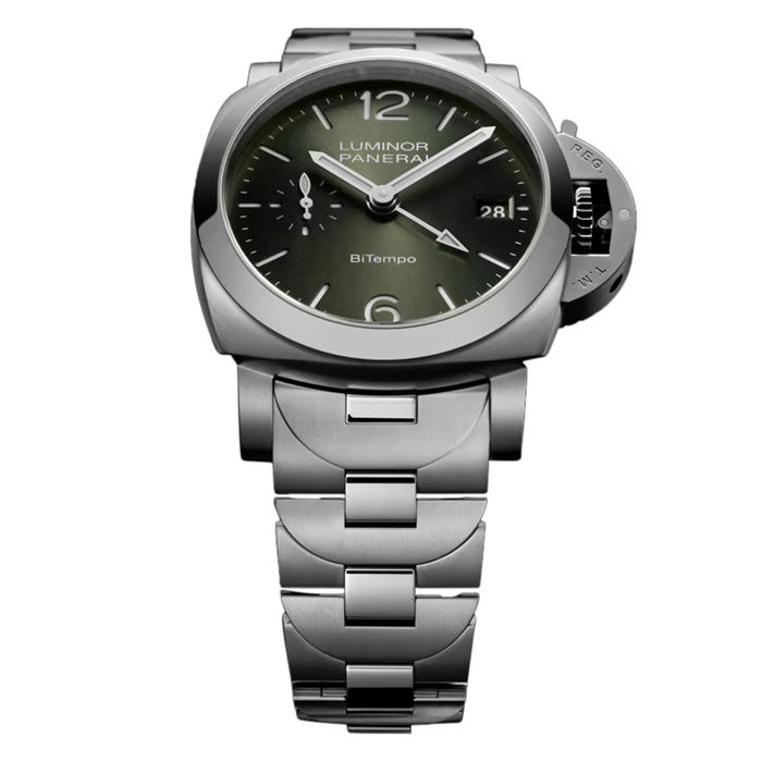 Panerai Luminor Quaranta BiTempo 40mm Mens Watch Green PAM01640 - Image 3