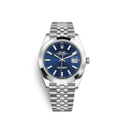 Replica Rolex Datejust 126300 41mm Bright blue Jubilee