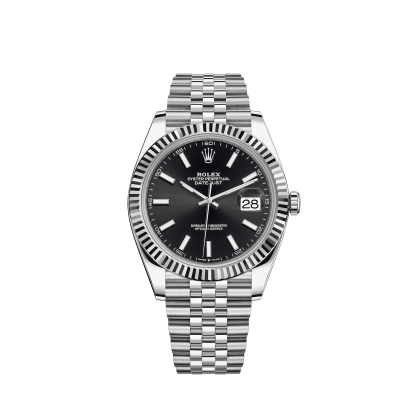 Replica Rolex Datejust 41 White Gold/Steel Black Dial Fluted Bezel 126334 Jubilee - Image 3