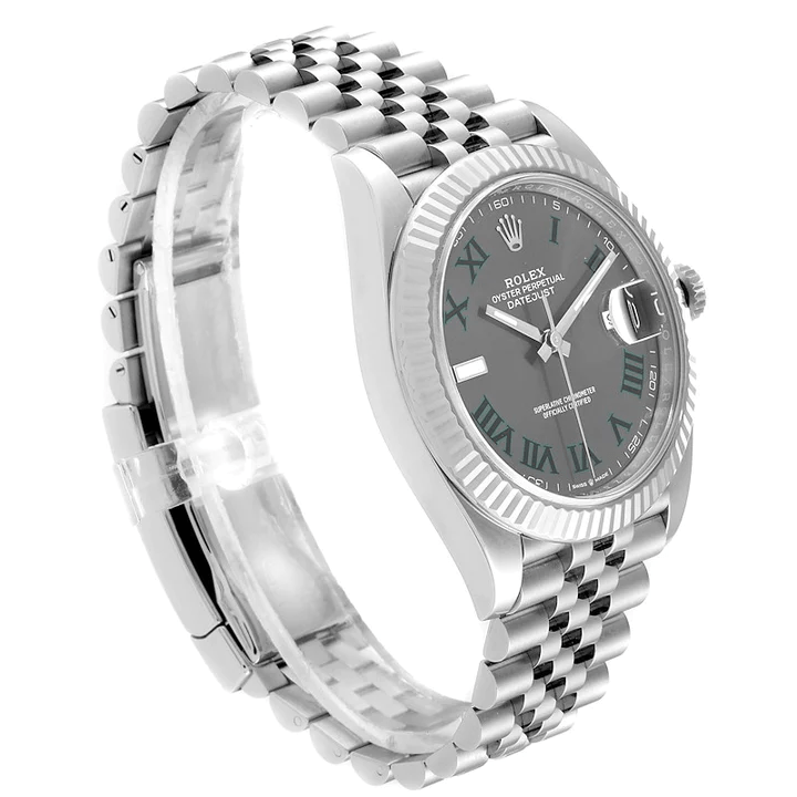 Replica Rolex Datejust 41mm White Gold/Steel Slate Roman Dial Fluted Bezel 126334 Jubilee - Image 4