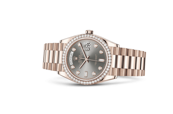 Replica Rolex Day-Date 36 Oyster 36 mm Everose gold and diamonds 128345RBR - Image 2
