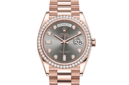 Replica Rolex Day-Date 36 Oyster 36 mm Everose gold and diamonds 128345RBR