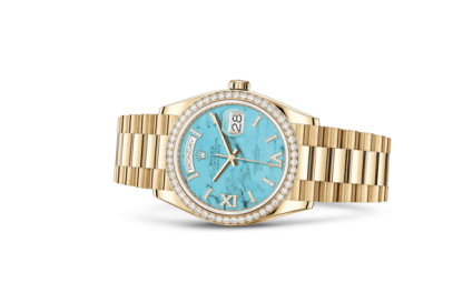 Replica Rolex Day-Date 36 Oyster 36 mm yellow gold and diamonds 128348RBR - Image 2