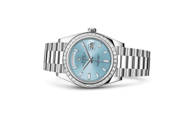 Replica Rolex Day-Date 40 Oyster 40 mm platinum and diamonds 228396TBR - Image 2