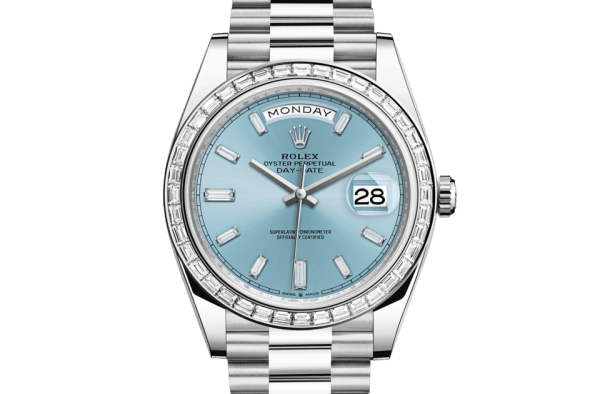 Replica Rolex Day-Date 40 Oyster 40 mm platinum and diamonds 228396TBR