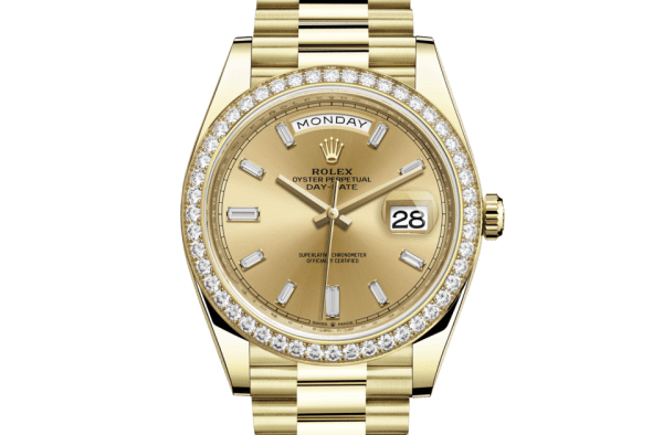 Replica Rolex Day-Date 40 Oyster 40 mm yellow gold and diamonds 228348RBR