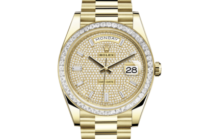 Replica Rolex Day-Date 40 Oyster 40 mm yellow gold and diamonds 228398TBR