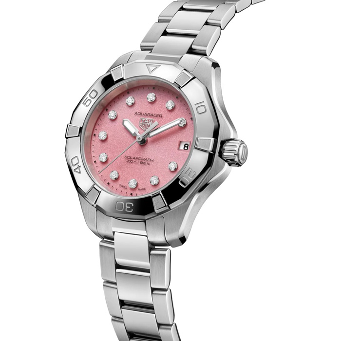 TAG Heuer Aquaracer Professional 200 Solargraph 34mm Ladies Watch Pink WBP1318.BA0005 - Image 2