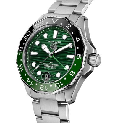 TAG Heuer Aquaracer Professional 300 GMT 42mm Mens Watch Green WBP5115.BA0013 - Image 2