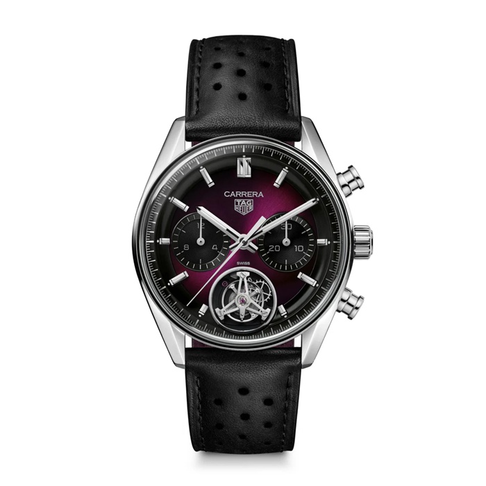TAG Heuer Carrera Glassbox Tourbillon Limited Edition 42mm Mens Watch Purple CBS5017.FC6605
