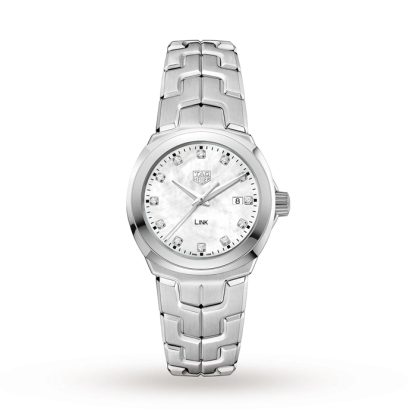TAG Heuer Link Quartz Date Mother Of Pearl 32mm Ladies Watch WBC1312.BA0600