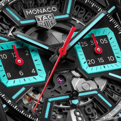 TAG Heuer Monaco Chronograph 39mm Mens Watch Titanium Turqouise CBL2184.FT6236 - Image 3