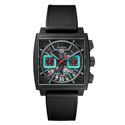 TAG Heuer Monaco Chronograph 39mm Mens Watch Titanium Turqouise CBL2184.FT6236